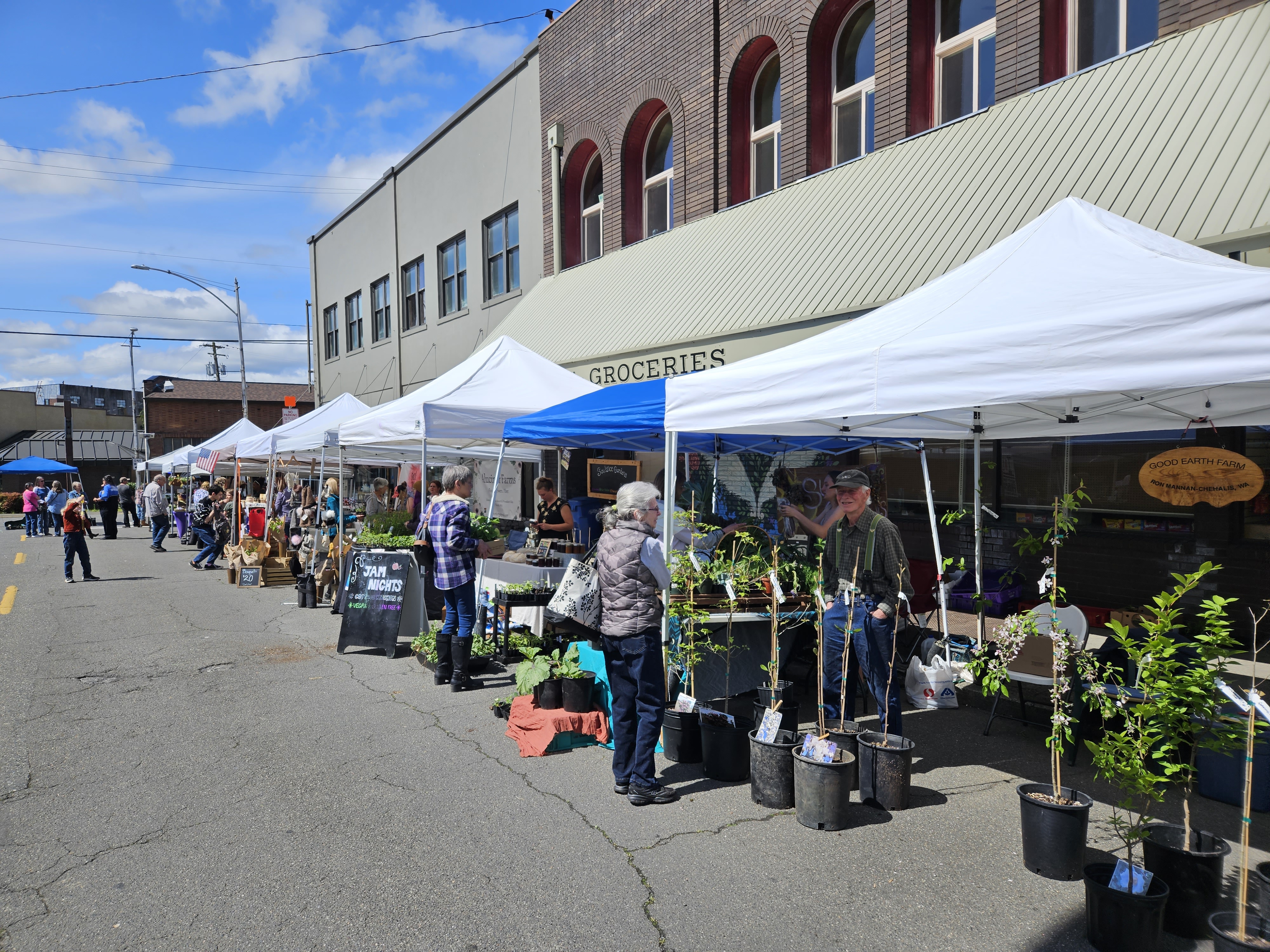 Farmers Market with vendor tents